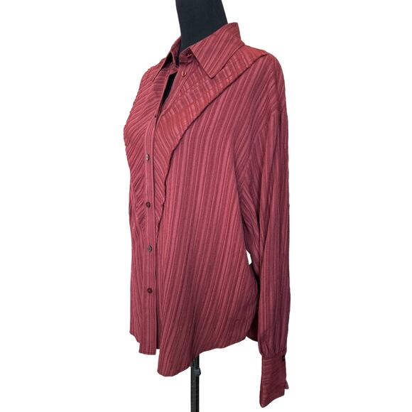 New ~ TOPSHOP ~ Women's Textured Panel Shirt Size 6 - Picture 4 of 10